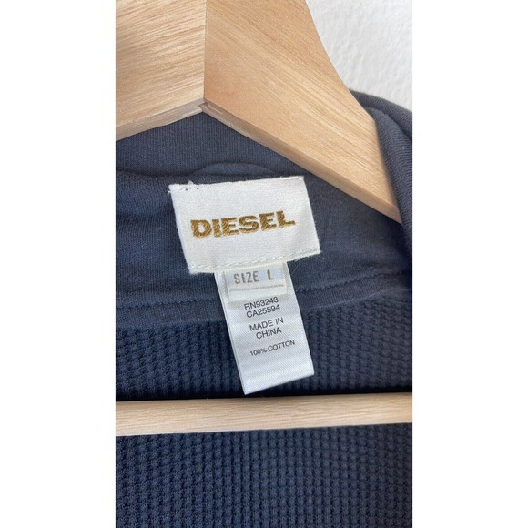 DIESEL MEN'S WAFFLE KNIT GRAY HOODED VEST SIZE L - Picture 5 of 10